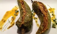 Green chillies stuffed with Besan